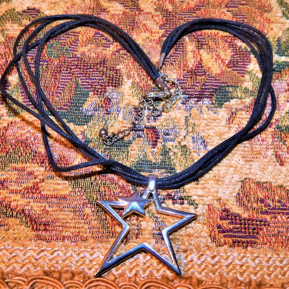 Jewelry - <3  My Stars on a Trio of Black Cords Necklace  <3